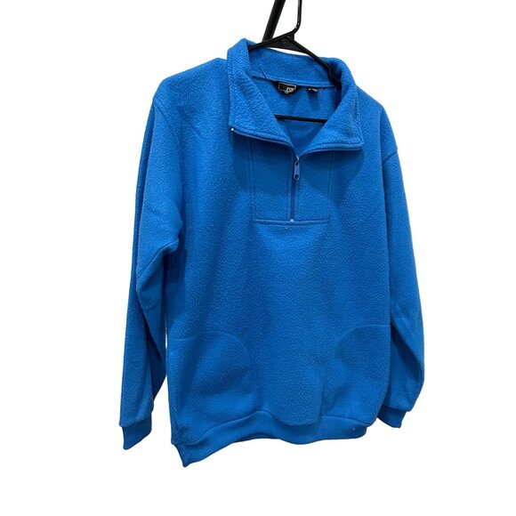 Fox Royal Blue Fleece Pullover Quarter Zip Collar Size S - Picture 3 of 9